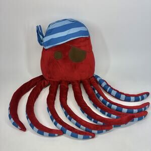 Circo Octopus Pirate Adventure Red Pillow Eye Patch 26" Plush Nautical MINT